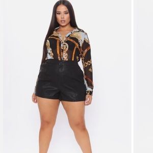 NWT fashion nova leather shorts